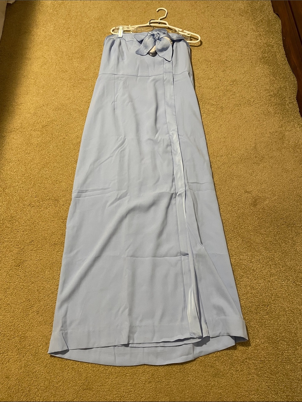 Lilly Pulitzer Light Blue Strapless Maxi Dress with Floral Accent - Picture 3 of 6
